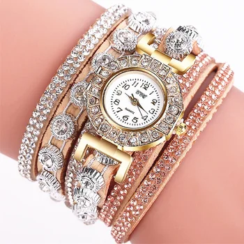 Дамски блестящи гривни, ръчни часовници, Дамски Модерни кварцови часовници с кристали, ежедневни часовници, Дрехи, Аксесоари