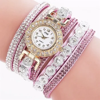 Дамски блестящи гривни, ръчни часовници, Дамски Модерни кварцови часовници с кристали, ежедневни часовници, Дрехи, Аксесоари