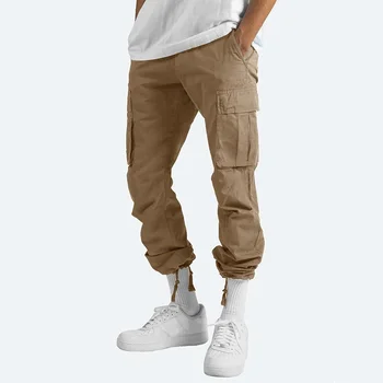 Новост в мъжки панталони-карго, леки обикновена ежедневни панталони-карго на съвсем малък с множество джобове за мъже, градинска облекло Y2k, мъжка мода