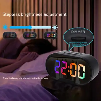 Двоен будилник, Интелигентен аларма, Регулиране на силата на звука на без звук, Електронен часовник с аларма, контрол на яркостта, аларма