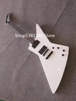 Безплатна доставка, 6-струнен електрическа китара във формата на гъска, бяла боя, адаптивни