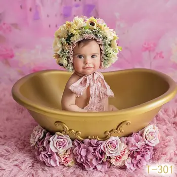 Украса на главата цветя, Реквизит за снимки на новороденото, Бебешки цветя, Цветни капор, Подпори за фотография, Аксесоари за представляващи