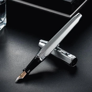 Hero 2191 Executive, сребърна мрежа за барел, 14 К Злато, 0.6 mm, перьевая писалка, химикалка химикалка с две глави, подаръчен комплект дръжки