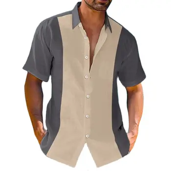 Нови Мъжки Ризи, Шарени блузи с къс ръкав, 3D Лоскутная Графична Дрехи, Ежедневни Облекла 2023, Хавайски ризи за мъже, социални ризи