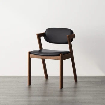 Дизайнът на Луксозни Скандинавските Модерни Трапезни Столове Акцент Изкуствена Кожа Трапезни Столове от средата на века Дървена Тоалетка Cadeira Мебели За Дома DQ
