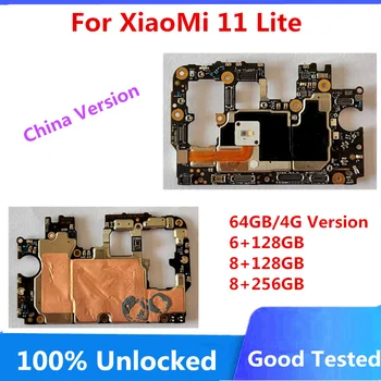 Оригиналът е За Xiaomi Mi 11 Lite 11lite 5G дънна Платка Отключена С Чипове Логическа такса 64/128/256 GB Основната Печатна платка