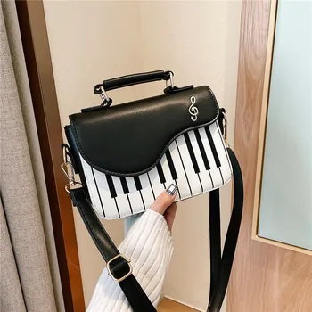Корейски Дизайн Пиано, Дамски чанти през рамо, чанта-месинджър от изкуствена кожа, Модни Корсетная чанта, Джоб портфейл за монети, на Помещение Подаръци