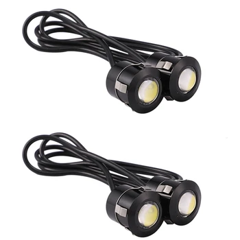 4 бр. LED Резервен фенер Eagle Eye, Противотуманный фенер за управление на Автомобил, Мотоциклет, Бяла Светлина 9 W, черен