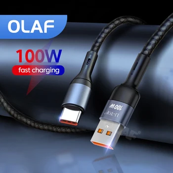 ОЛАФ 100 W Висока Мощност за Бързо Зареждане на USB Type C Кабел за Huawei P60 Капитан 50 Pro Micro USB/iOS Кабел за iPhone 14 13 Pro Max