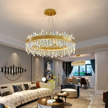 Модерна луксозна лампа за всекидневната, Led кристален Полилей, Проста спалня, Трапезария, Кухня, Декорация на дома, Висящи лампи