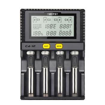 Miboxer 4 слота 3A/слот LCD екран и Зарядно устройство за Li-ion/Ni-MH/Ni-Cd/LiFePO4 18650 14500 26650 AAA AA батерии