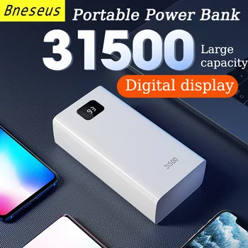 Преносим Банка Хранене 31500Ah с Цифров Дисплей, Външен Допълнителен Батерия За Apple Huawei Samsung Xiaomi, Зарядно Устройство Powerbank