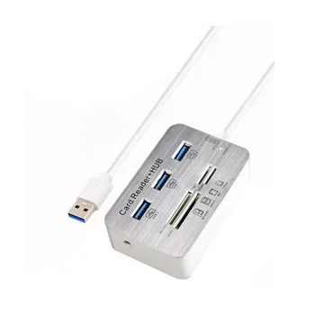 Докинг станция 7 в 1, 3 Порта USB 3.0, Хъб, 4 порта, четец на карти за SD M2, U-диск за преносим КОМПЮТЪР, мишка, клавиатура
