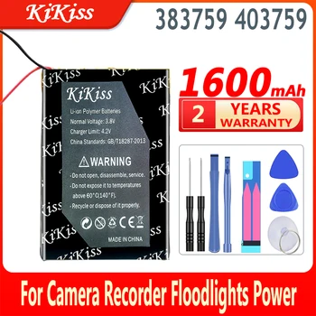 1600 ма KiKiss 100% Нова батерия 383759 403759 За камера, записващо устройство, прожектори, захранвания, батерии за дистанционното управление