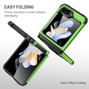 за samsung flip 5 Защита От Падане най-Добрият Защитен Калъф за Samsung Galaxy Z Flip 5 Flip5 Zflip5 5G Аксесоари За телефони Поставка Funda