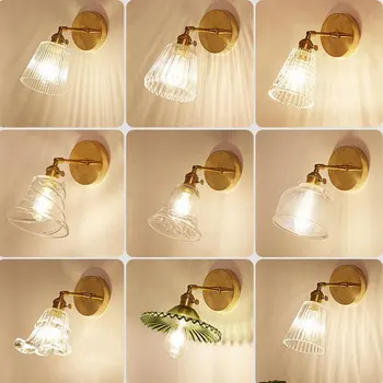 Модерен Led Лампа Прозрачен Ретро Мед, с монтиран на стената Лампа Прозрачен Стенни Аплици Осветление, Скандинавски, с монтиран на стената Лампа за Стаята Стъклена Стена Лампа