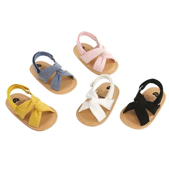 Детски Летни обувки, сабо за момичета, просто однотонная обувки с мека подметка за новородено, улични сандали за ходене на закрито
