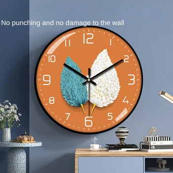 12-инчови минималистичные стенни часовници: Скандинавските кварцови часовници за всекидневна - Ретро ретро стил