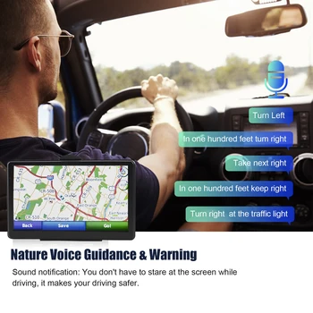 Автомобилен GPS навигатор със Сензорен екран 7 Инча HD Автомобилен GPS Навигатор FM Трансмитер Преносим Навигатор USB TF Гласово Напомняне 256 MB + 16G 3D