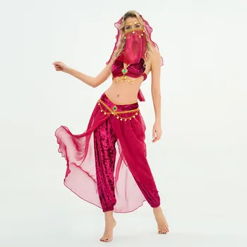 Представа, Сексуална Предварително Сетчатое рокля за танци, дамски дрехи, Костюми, Облекло за индийския танц на корема, Danza Del Vientre