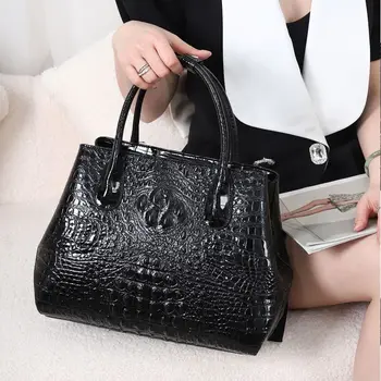 Нови Модни Маркови Луксозни Дамски чанти от кожа на алигатор, дамски чанти през рамо, женствена чанта през рамо от естествена кожа