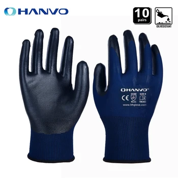 Супер носимые работни ръкавици, директно от производителя на защитни ръкавици от нитрилового материал, 10 чифта/лот, на Европейски стандарт