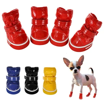 За топлия дъжд, 4 бр./компл., обувки за кучета Обувки Йоркширская куче Кучета Обувки за чихуахуа, непромокаеми обувки За аксесоари за кучета, зимни обувки за домашни любимци