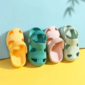 Детски обувки с дупки на мека противоплъзгаща подметка, летен плажен аксесоар за момчета/момичета