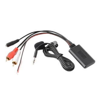 Безжичен кабел-адаптер Подходящ за 2RCA Bluetooth-съвместими 5.0 AUX музикален микрофон-Микрофонного входа на хендсфри слушалка
