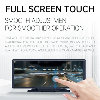 10,26 Инчов Автомобилен Видеорекордер 4K 1080P Безжичен Carplay Android Auto Таблото Видео Стерео LCD Сензорен Екран WiFi Гласов Контрол, Камера за задно виждане