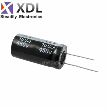Алуминиеви електролитни кондензатори 450/100 uf 450/100 uf Размер на електролитни кондензатора 18*35 мм включване 450 100 uf