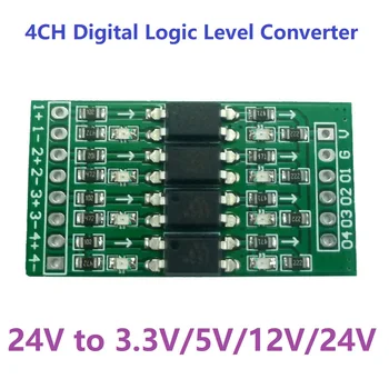DC 24 v до 3,3 5 В 12 В 24 В 4-канален модул за конвертиране на цифрови ниво логика платка оптична изолация PNP/NPN