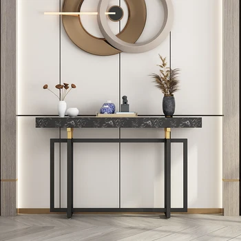 Малко минималистичен холна маса с Модерен дизайн, Правоъгълна масичка за кафе в скандинавски стил, Черен, Мебели за спалня Para El Hogar Мебели за дома