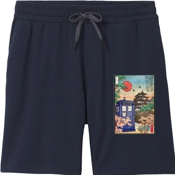Мъжки къси панталони Tardis в Япония, стръмни мъжки Дишащи 100% памук, готина лятна печат, на хладно мъжки печат в стил Харадзюку, Готина Новост
