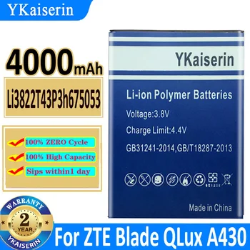 YKaiserin Батерия Li3822T43P3h675053 4000 ма за ZTE Blade QLux Q Lux A430 Q Lux 3g, 4g Bateria 