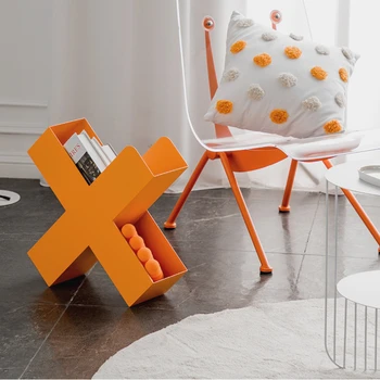 Скандинавска Малка лавица за книги за Дома, всекидневна, индивидуален диван, Творческа желязо съхранение, малък приставной масичка за съхранение на Пряка доставка