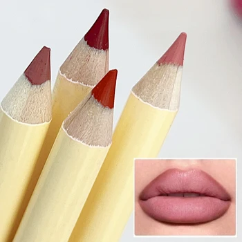 Водоустойчив матиран молив за очна линия устни с телесен розов цвят, по-Секси червено Контурный оттенък, червило, Устойчива антипригарная чаша, Хидратиращ грим, козметика за Устни
