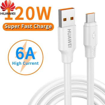 Huawei 6A 120w Супер Бързият кабел за зареждане на Мобилен телефон Type C Тел с Дебелина 6 мм За Xiaomi