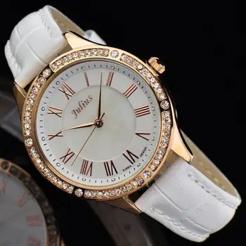 Класически pearlescent Дамски часовници Julius Lady, Японски Кварцов Часовник, Ретро часовници, Модни подарък кутия със сладки Сърце за Момичета за Рожден Ден