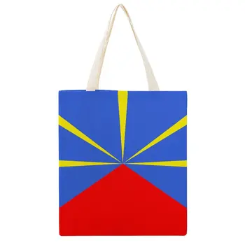 Предложената Холщовая чанта-тоут с флага Реюньона (VAR), Двойна Ежедневни холщовая чанта с изображение на чувство за Хумор, определени за пехота, Реколта чанта