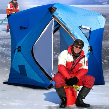 3-4 Висококачествен Найлон, Палатка за Риболов на лед, Студен, Къмпинг оборудване, Градинска Преносима Всплывающая Изолация