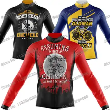 2023 Велосипедна облекло за старец, зимни велосипедна фланелка с дълъг ръкав, мъжки термокуртка за шоссейного под наем, на МТБ велосипедна риза Maillot Ropa