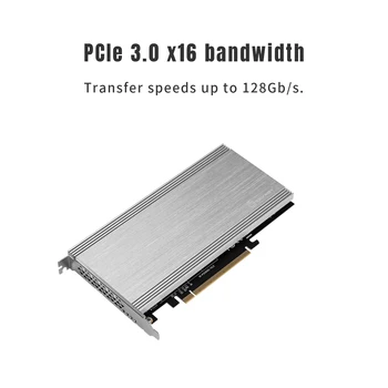 4 Порта M. 2 NVMe за Pcie 3,0x16 Адаптер контролер Дружина Странично Card PCI Express Mining Host Controller Black