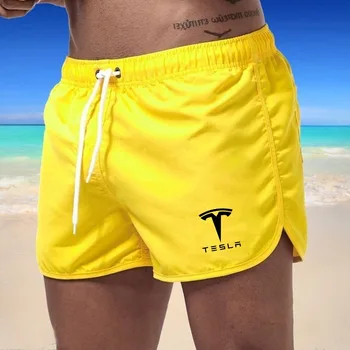 летни мъжки плажни шорти 2023 г., пъстри бански костюми, дъски за сърф, секси бокс за автомобили и клубове, всекидневни, освежаващи и удобни