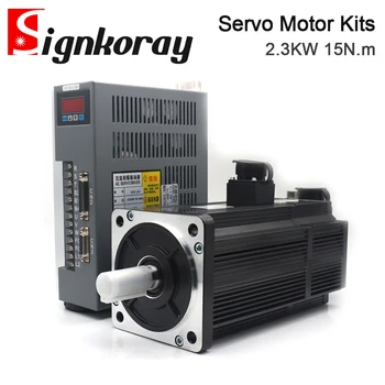 SignkoRay 2.3 kW 15N.m Комплекти за шофьори на ac серво мотор 1500 об./мин. 220 И 380 В Двигател на променлив ток AASD-25A + 130ST-M15015 за смилане на струг с ЦПУ