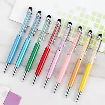 Красива химикалка химикалка с кристали, един модерен творчески стилус, сензорна писалка за писма, канцеларски материали, офис и училище, индивидуален подарък с логото на
