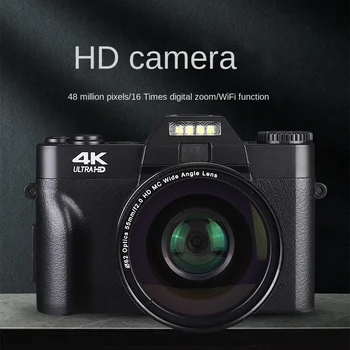 Професионална цифрова камера за 4K HD Камера, WIFI, Уеб камера, Широкоъгълен 16-кратно цифрово увеличение, 48-Мегапикселова Снимка, 3-инчов Записващо устройство с мек екран