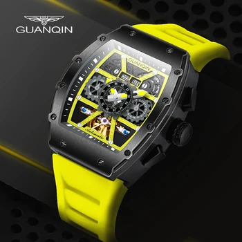 2023 Нов Мъжки Механичен часовник GUANQIN, Топ Луксозни Автоматични Часовници за Мъже, Сапфирен Огледало, Спортни Ветроупорен Reloj Hombre