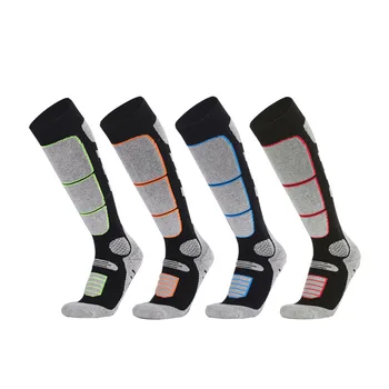 Сгъстено ски чорапи с хавлиена кърпа, нескользящие спортни чорапи за планинско катерене с дълга тръба