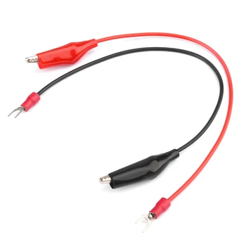 20 см, Черно-червени скоби от кожа на Алигатор с електрическа изолация с кабели, тестирующий кабел, двустранни скоби, тестови кабели за мултицет